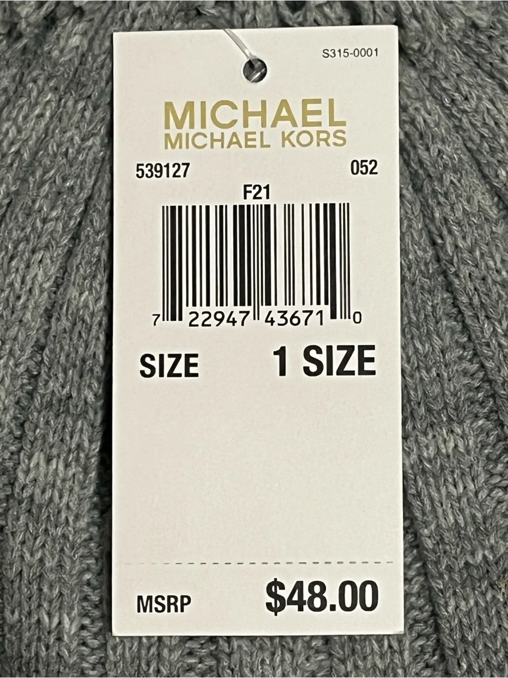 Michael Kors Pom Pom Ribbed Knit Beanie Hat Heather Gray One Size NWT